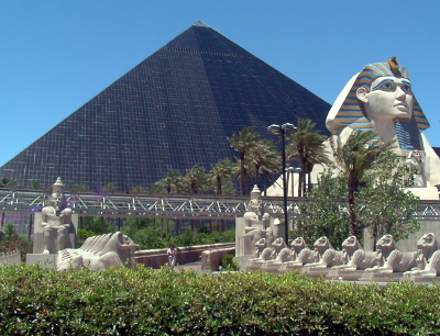 Luxor pyramid and sphinx