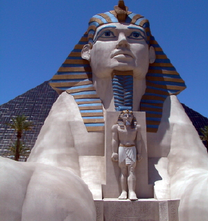 The Great Sphinx at the Luxor in the middle of the Majove Desert