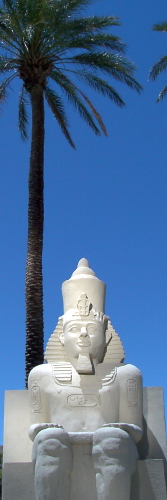 The Pharoah of the Luxor baking under a hot desert sun