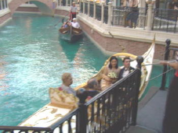 The Venetian's special gold and white boat used only for wedding ceremonies