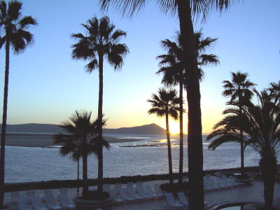 A lovely sunset over the Bahia de los Todos Santos, as seen from our room