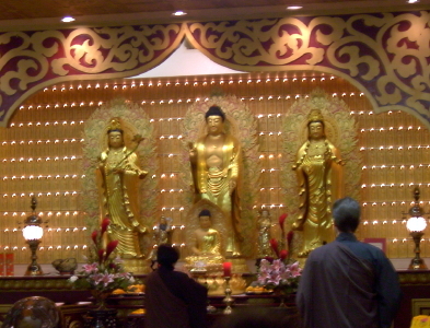 The altar in the Buddha Hall at Hsi-fang