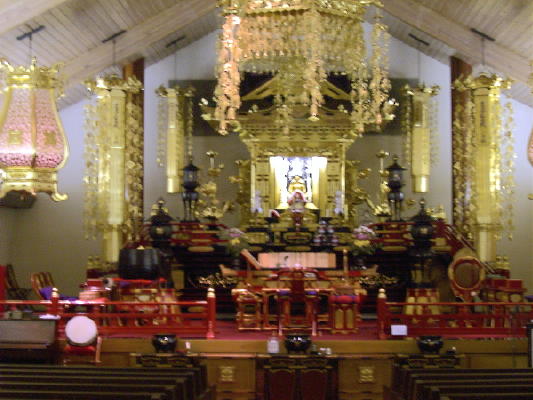 Full view of main altar before service